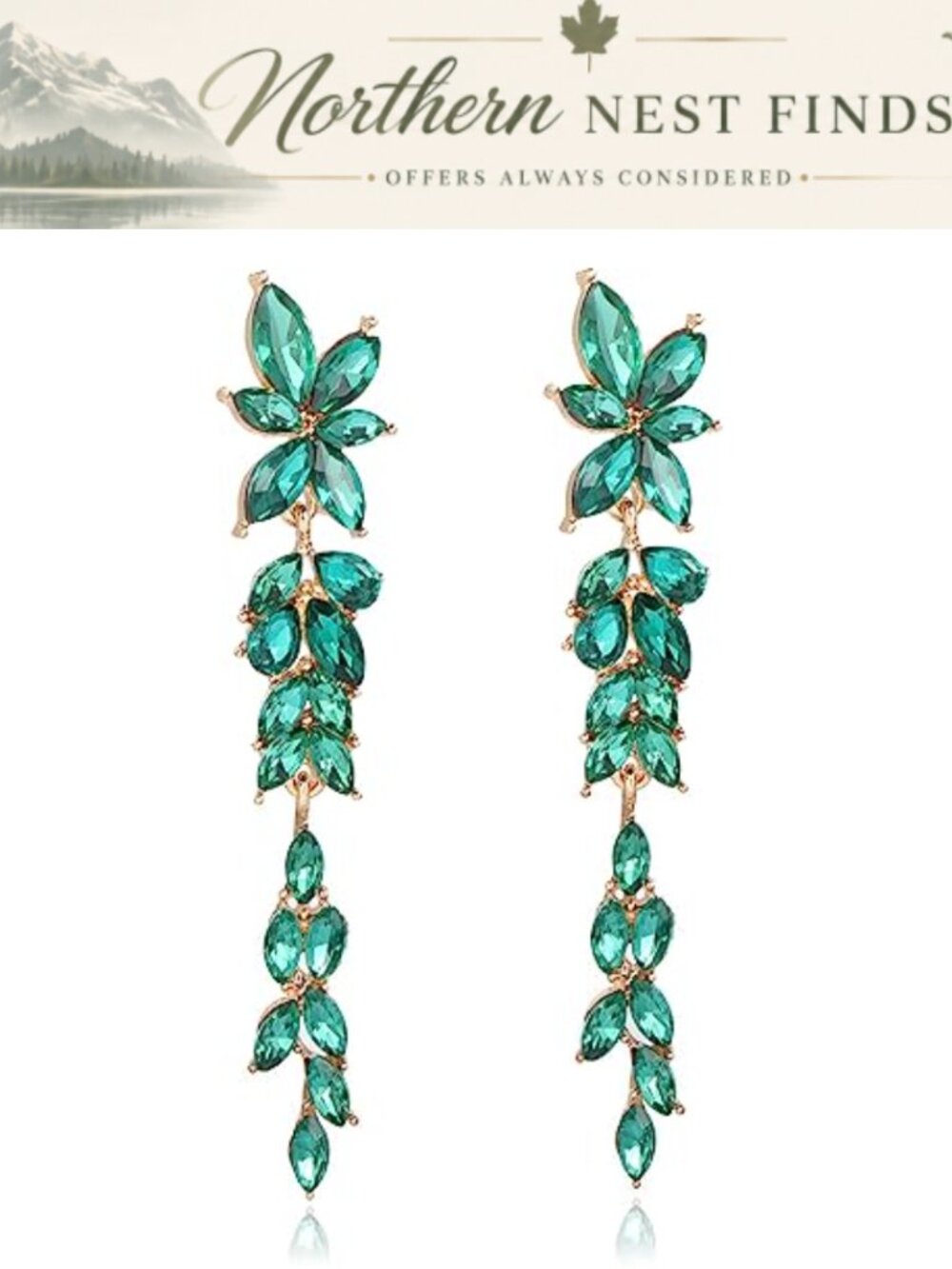Rhinestone Crystal Dangle Drop Earrings Bridal Wedding Prom Party